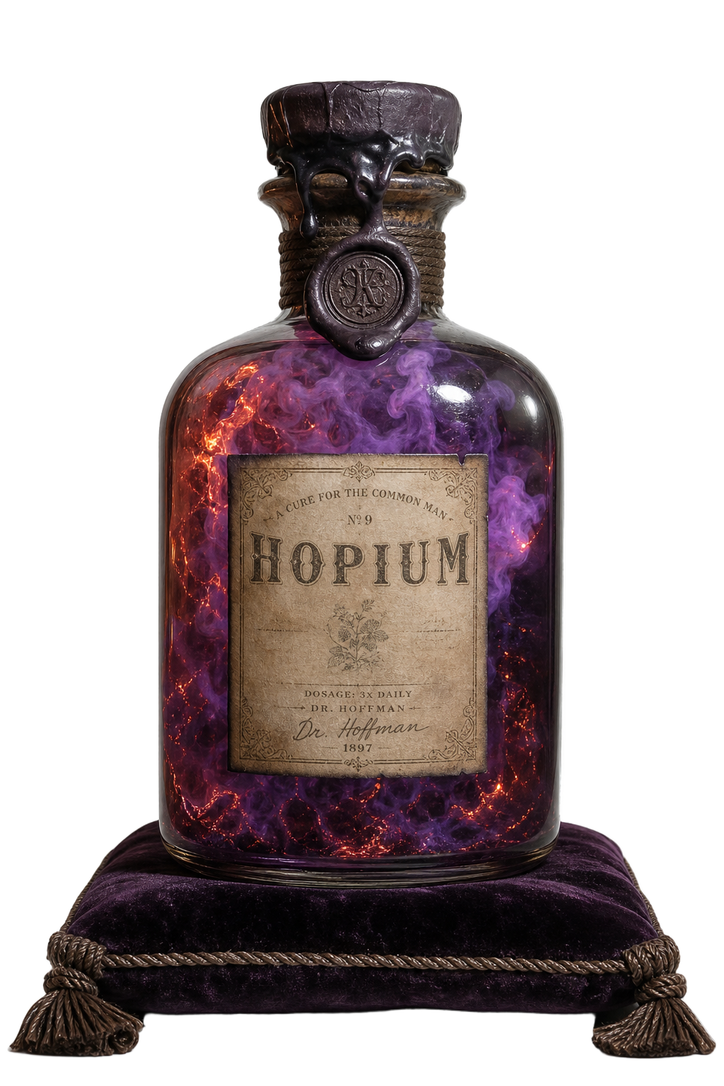 Hopium apothecary bottle